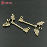 Antique Bronze Angle Wing Key Charms Pendants DIY Jewelry Findings