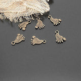 100pcs 12x10mm Antique Bronze Feet Charms Pendants DIY Jewelry Findings
