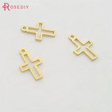 100pcs 13x8mm Brass Cross Charms Pendants DIY Jewelry Findings