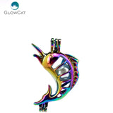 C203 5pcs Narwhale Bead Cage Pendant Pearl Locket Fairytale Party