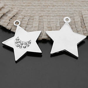 6pcs 37x35mm Stainless Steel Star Moon Pendants DIY Jewelry Findings