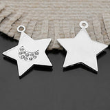 6pcs 37x35mm Stainless Steel Star Moon Pendants DIY Jewelry Findings