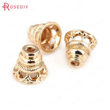 6 High Champagne Plated Brass Beads Caps Diy Jewelry Accessories