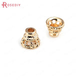 6 High Champagne Plated Brass Beads Caps Diy Jewelry Accessories
