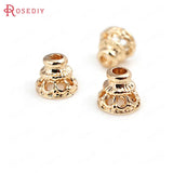 6 High Champagne Plated Brass Beads Caps Diy Jewelry Accessories