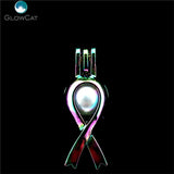 5pcs Cancer Breast Awareness Ribbon Pendant Locket Essential Oil Diffuser