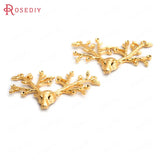 6 High Brass Deer Charms Pendants 37x25mm DIY Jewelry Findings