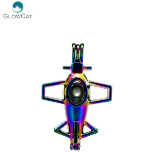 C502 5pcs Multicolor 43mm Airplane Beads Cage Pendant