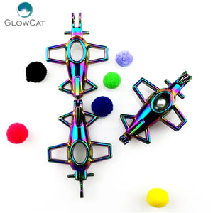 C502 5pcs Multicolor 43mm Airplane Beads Cage Pendant