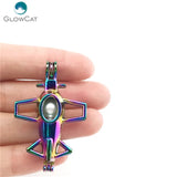 C502 5pcs Multicolor 43mm Airplane Beads Cage Pendant