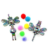 5pcs Rainbow Copper Dragonfly Bead Pearl Cage Locket Pendant