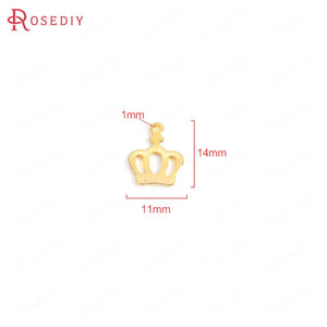 20pcs 11x14mm Brass Crown Charms Pendants Jewelry Findings