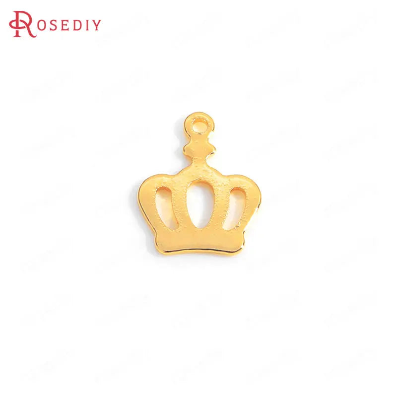 20pcs 11x14mm Brass Crown Charms Pendants Jewelry Findings