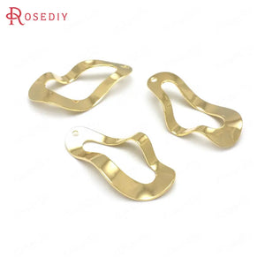 10pcs 17x28mm High Brass Oval Charms Pendants DIY Jewelry Findings
