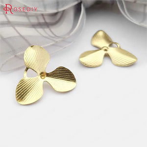 60pcs 18mm Brass Flower Charms Pendants DIY Jewelry Findings
