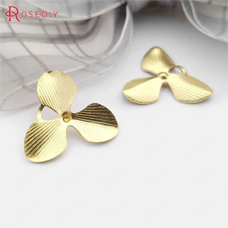 60pcs 18mm Brass Flower Charms Pendants DIY Jewelry Findings