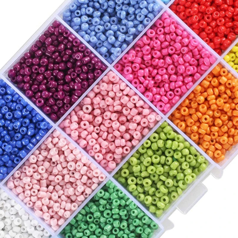 7000Pcs Glass Seed Beads Craft Kit with Storage Boxes