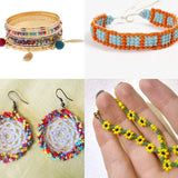 7000Pcs Glass Seed Beads Craft Kit with Storage Boxes
