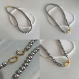C9GF Pearl Necklace Pearl Choker Party Jewelry ABS Material Gift for Women Girls