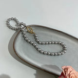 C9GF Pearl Necklace Pearl Choker Party Jewelry ABS Material Gift for Women Girls