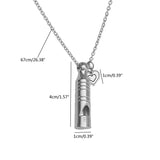 Titanium Steel Whistle Pendant Necklace, Women's Emergency Jewel