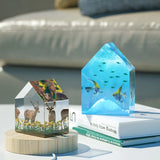 C9GF House Geometry Mirror Silicone Mold for Flowers Desktop Decor