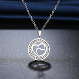 316L Stainless Steel Necklace Rhinestone Overlay Love Necklaces Wedding