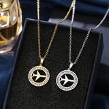 316L SS Aircraft Necklace Rhinestone Necklaces Women Wedding