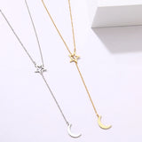 Moon and Star Necklace Stainless Steel Jewelry