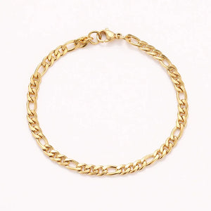 Silver Stainless Steel Chain Bracelet for Men Women Pendant Flat