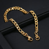 Silver Stainless Steel Chain Bracelet for Men Women Pendant Flat