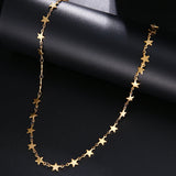 Stainless Steel Chain Necklace with Silver Pentagram Pendant