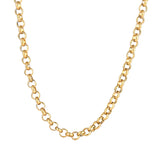Stainless Steel Round Buckle Chain Necklace for Man Women Silver
