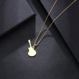Stainless Steel Guitar Pendant Necklace
