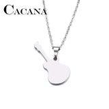 Stainless Steel Guitar Pendant Necklace