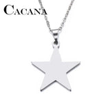 Stainless Steel Pentagram Silver Pendant Necklace
