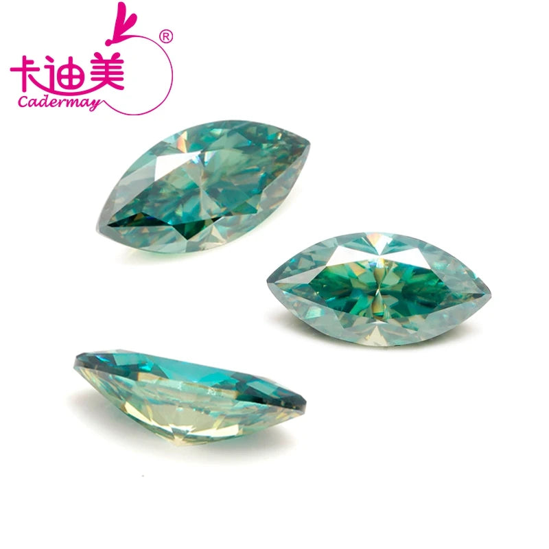 Green Loose Moissanite Marquise Cut 0.5-5.0ct for DIY Jewelry Making
