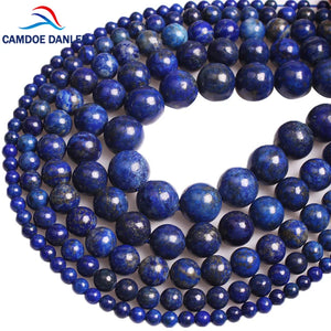 100% Natural Lapis Lazuli Round Beads 4 6 8 10 12mm - DIY Bracelet Necklace
