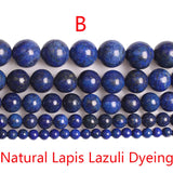 100% Natural Lapis Lazuli Round Beads 4 6 8 10 12mm - DIY Bracelet Necklace