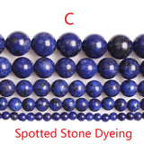 100% Natural Lapis Lazuli Round Beads 4 6 8 10 12mm - DIY Bracelet Necklace