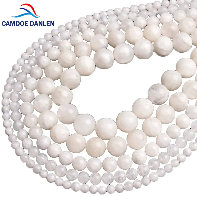 100% Natural Moonstone Round Beads 4/6/8/10/12mm DIY Charms Jewelry Making