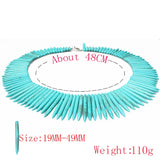 CAMDOE DANLEN Howlite Turquoises Necklace Vintage 48CM Long Pendant