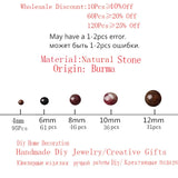 Natural Tourmaline Round Loose Beads 4-12mm for DIY Jewelry Making