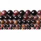 Natural Tourmaline Round Loose Beads 4-12mm for DIY Jewelry Making