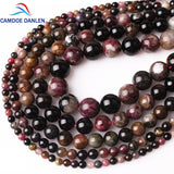 Natural Tourmaline Round Loose Beads 4-12mm for DIY Jewelry Making