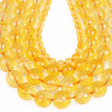 Rock Crystal & Citrine Faceted Beads 6/8/10/12MM