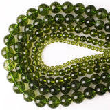 Rock Crystal Green Peridot Loose Beads 4-12MM DIY Jewelry Making