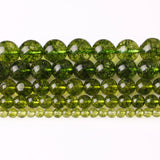 Rock Crystal Green Peridot Loose Beads 4-12MM DIY Jewelry Making