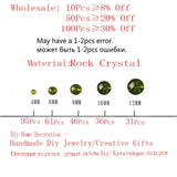 Rock Crystal Green Peridot Loose Beads 4-12MM DIY Jewelry Making