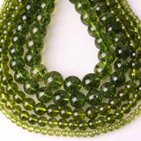 Rock Crystal Green Peridot Loose Beads 4-12MM DIY Jewelry Making